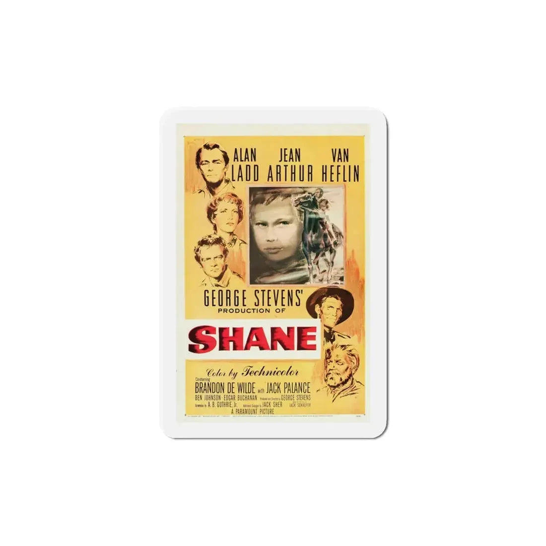 Shane 1953 Movie Poster Refrigerator Magnet 5 Inch - The Sticker Space