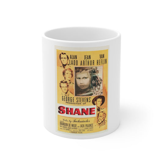 Shane 1953 Movie Poster - White Coffee Cup 11oz-11oz-The Sticker Space