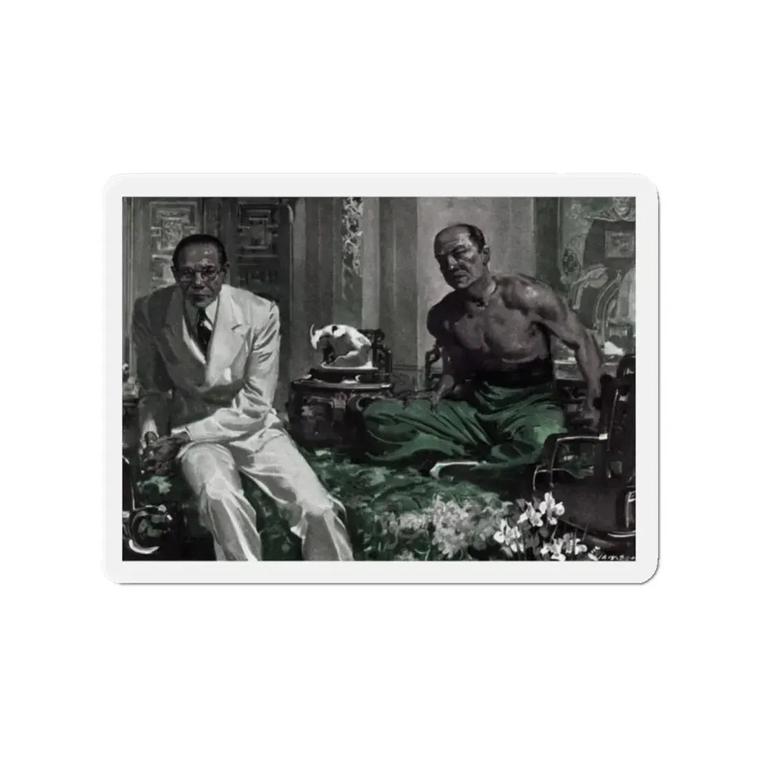 Shanghai Hotel (2), Cosmopolitan, June 1939 (Magazine Illustration) Refrigerator Magnet 2 Inch Die-Cut - The Sticker Space