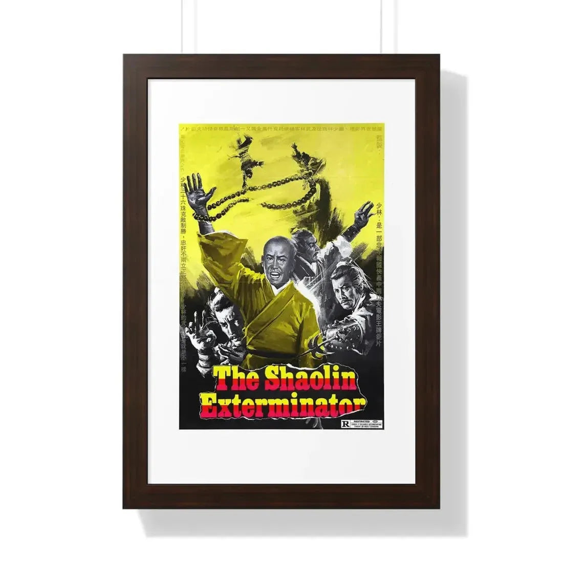 SHAOLIN EXTERMINATOR 1977 - Framed Movie Poster 16″ x 24″ Walnut - The Sticker Space