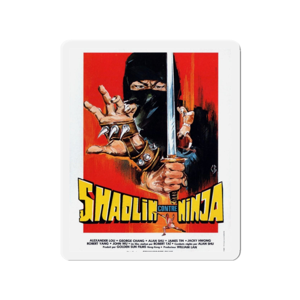 SHAOLIN VS NINJA 1983 Movie Poster - Refrigerator Magnet-2" x 2"-The Sticker Space