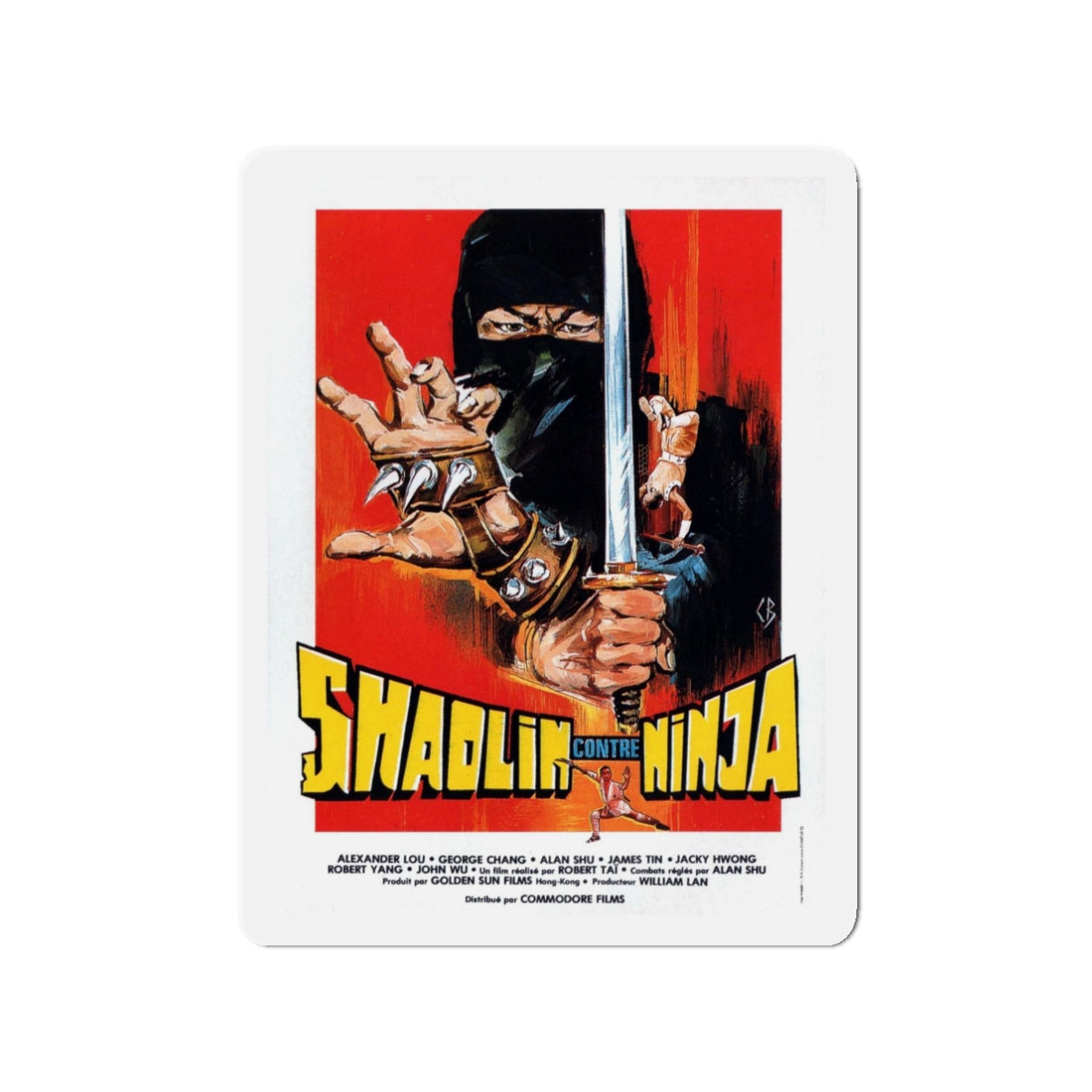 SHAOLIN VS NINJA 1983 Movie Poster - Refrigerator Magnet-3" x 3"-The Sticker Space