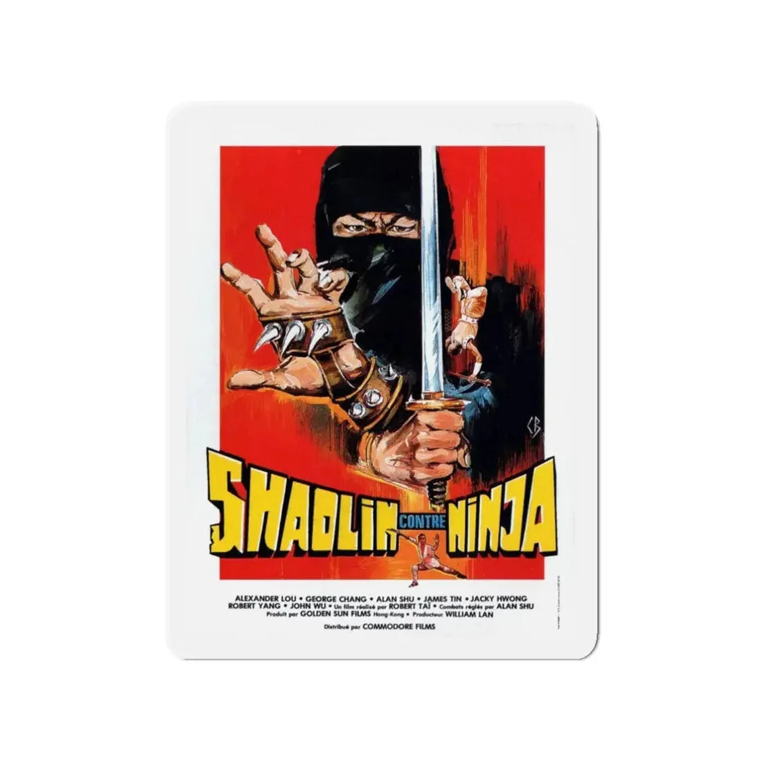 SHAOLIN VS NINJA 1983 Movie Poster - Refrigerator Magnet 3 Inch - The Sticker Space