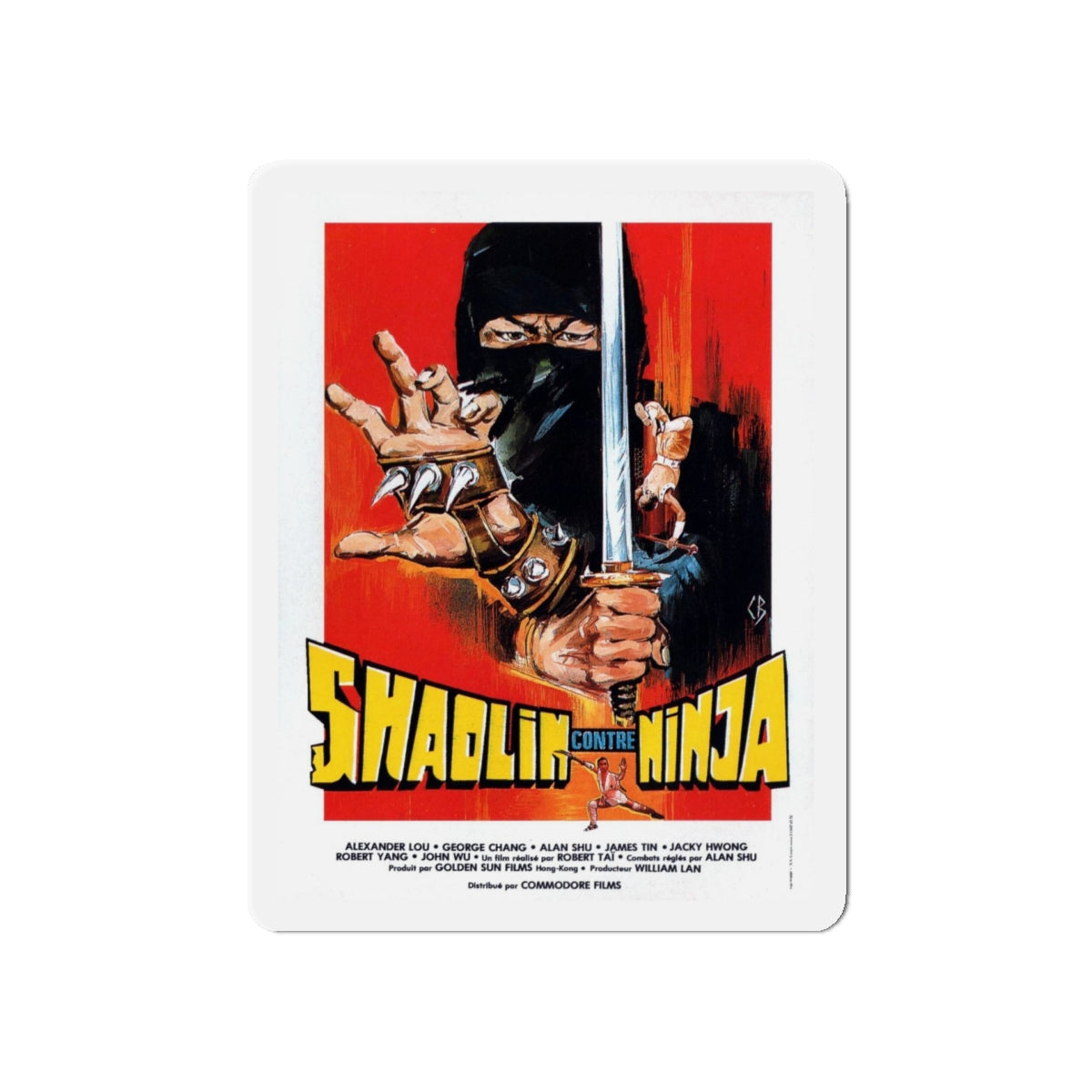 SHAOLIN VS NINJA 1983 Movie Poster - Refrigerator Magnet-5" x 5"-The Sticker Space