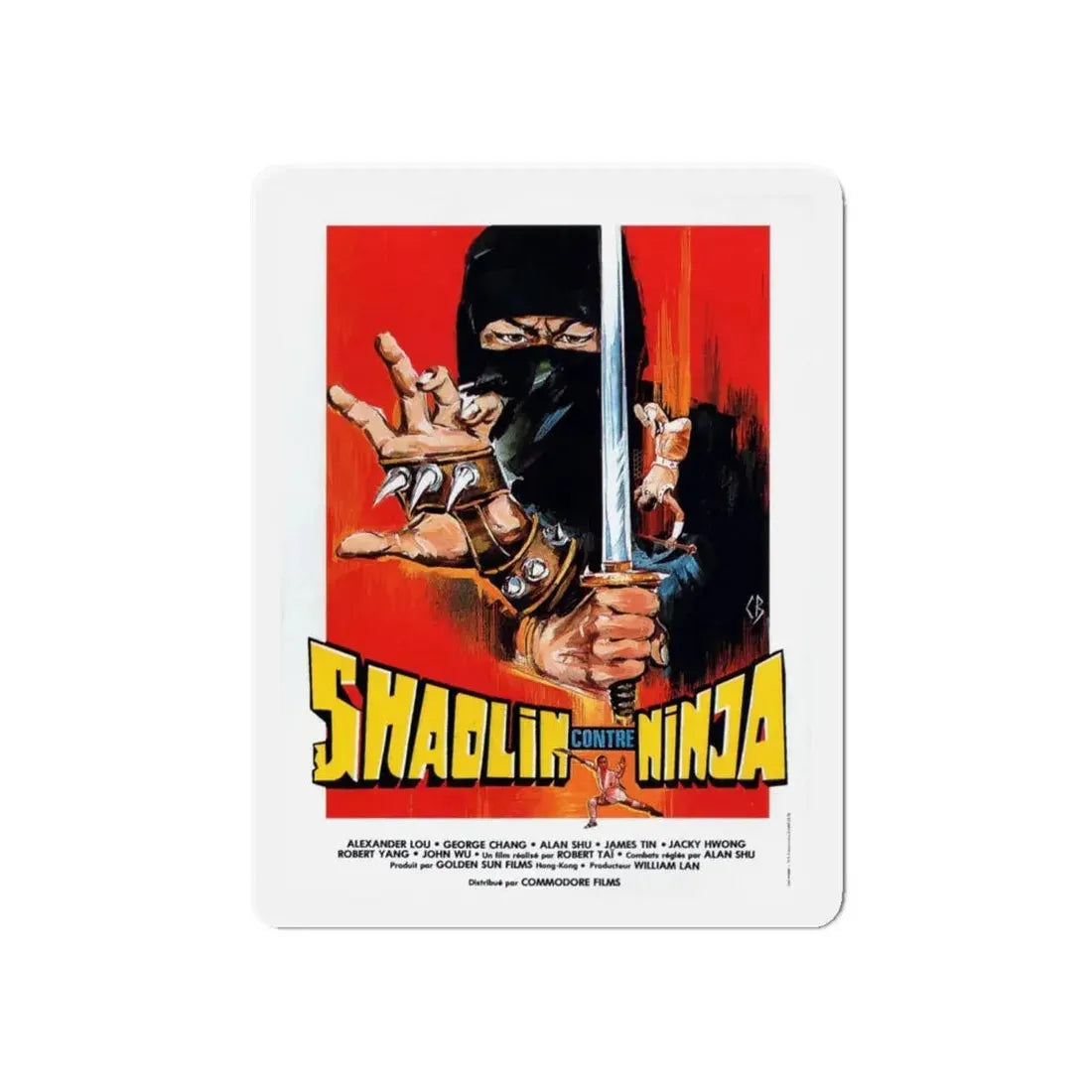 SHAOLIN VS NINJA 1983 Movie Poster - Refrigerator Magnet 6 Inch - The Sticker Space