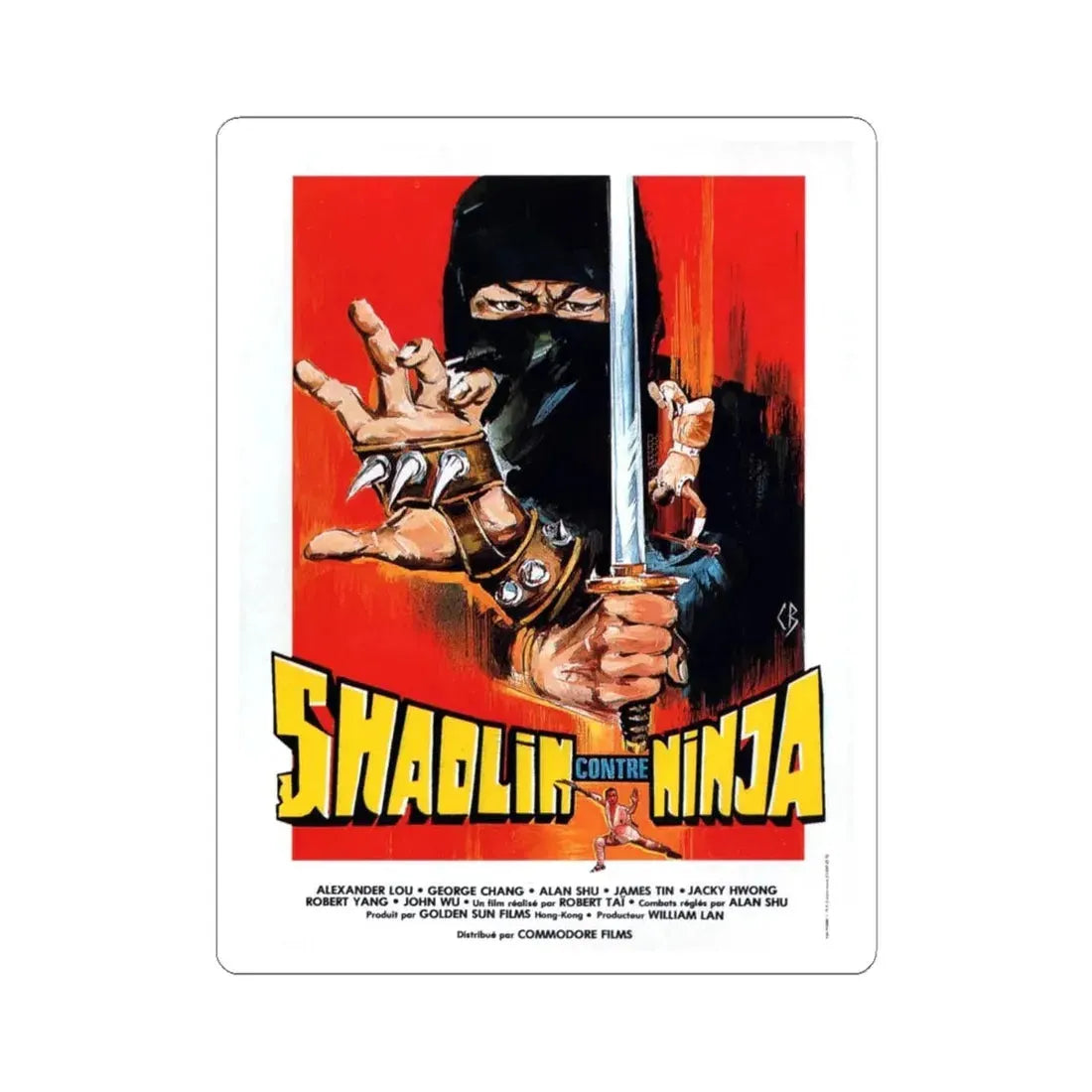 SHAOLIN VS NINJA 1983 Movie Poster - STICKER Vinyl Kiss-Cut Decal 6 Inch White - The Sticker Space