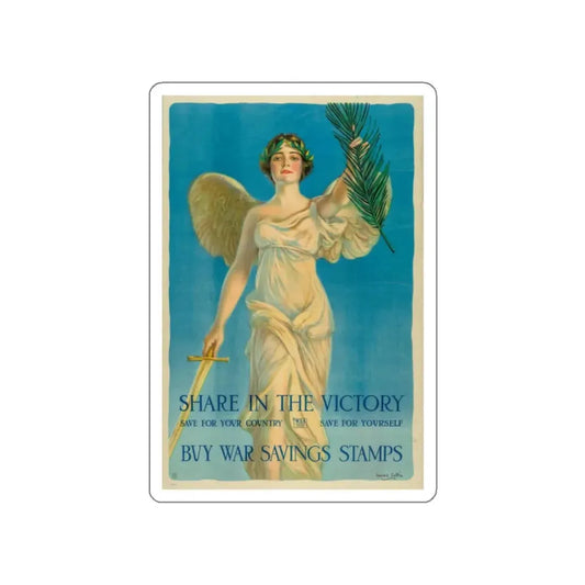 Share in the Victory, Buy War Savings Stamps (Magazine Illustration) STICKER Vinyl Die-Cut Decal White Die-Cut 2 Inch - The Sticker Space