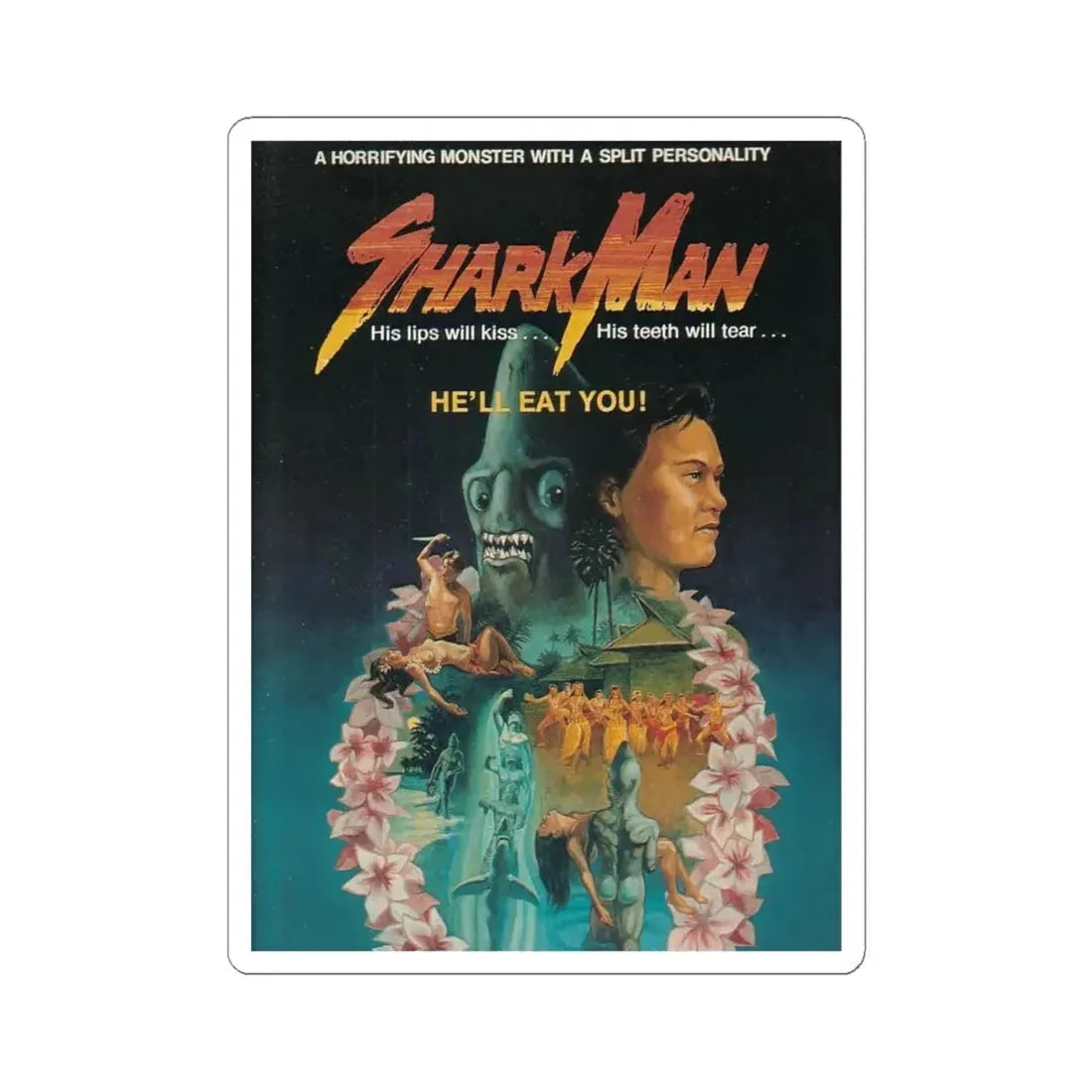 SHARKMAN (UNRELEASED) Movie Poster - STICKER Vinyl Kiss-Cut Decal 4 Inch White - The Sticker Space