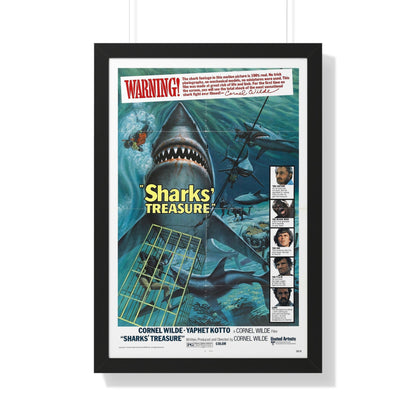 SHARKS TREASURE 1975 - Framed Movie Poster-20" x 30"-The Sticker Space