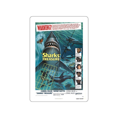 SHARKS TREASURE 1975 Movie Poster STICKER Vinyl Die-Cut Decal-White-The Sticker Space