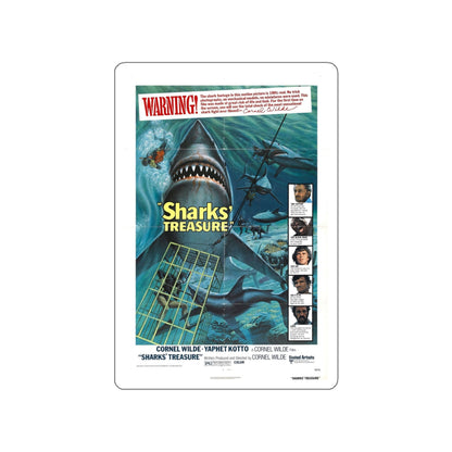 SHARKS TREASURE 1975 Movie Poster STICKER Vinyl Die-Cut Decal-White-The Sticker Space