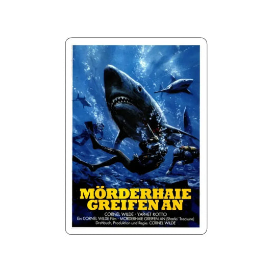 SHARKS TREASURE (GERMAN) 1975 Movie Poster STICKER Vinyl Die-Cut Decal 2 Inch - The Sticker Space