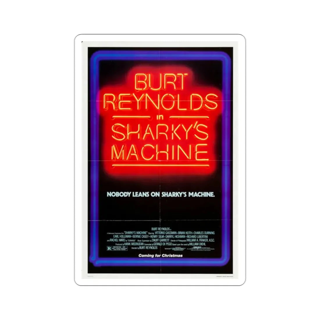 Sharky's Machine 1981 Movie Poster STICKER Vinyl Die-Cut Decal 2 Inch - The Sticker Space