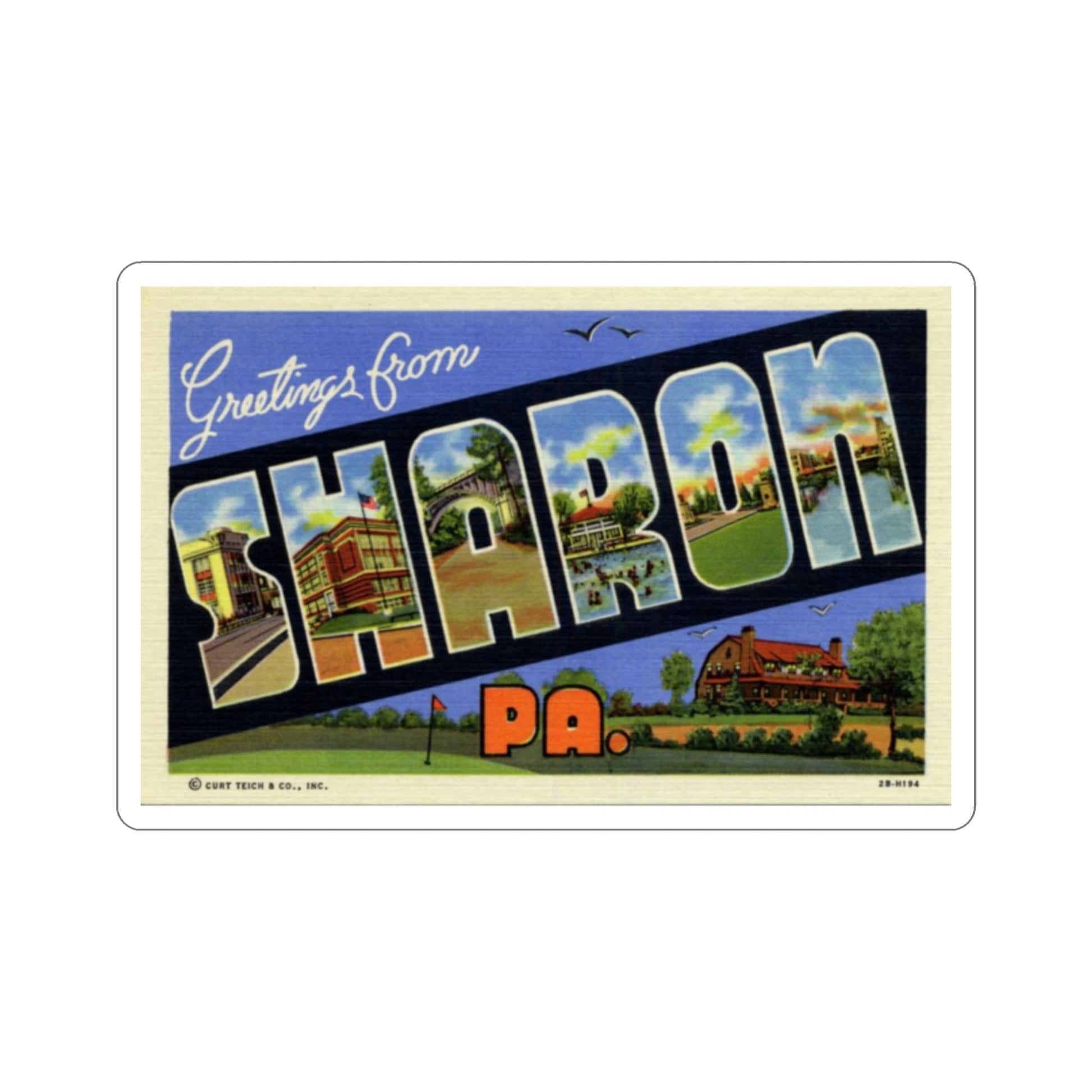 Sharon PA (Greeting Cards) STICKER Vinyl Die-Cut Decal-2 Inch-The Sticker Space