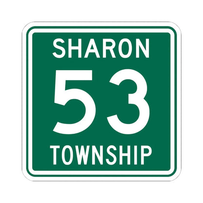 Sharon Township Route 53 Medina County Ohio (Ohio) (Road Sign) STICKER Vinyl Kiss-Cut Decal 6 Inch White - The Sticker Space