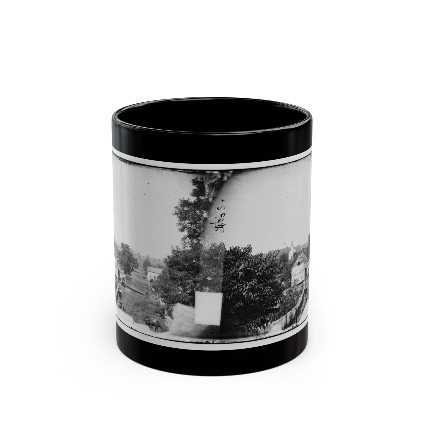 Sharpsburg, Md. View With Episcopal Church In Distance (U.S. Civil War) Black Coffee Mug-11oz-The Sticker Space