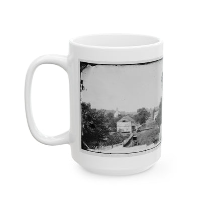 Sharpsburg, Md. View With Episcopal Church In Distance (U.S. Civil War) White Coffee Mug-The Sticker Space