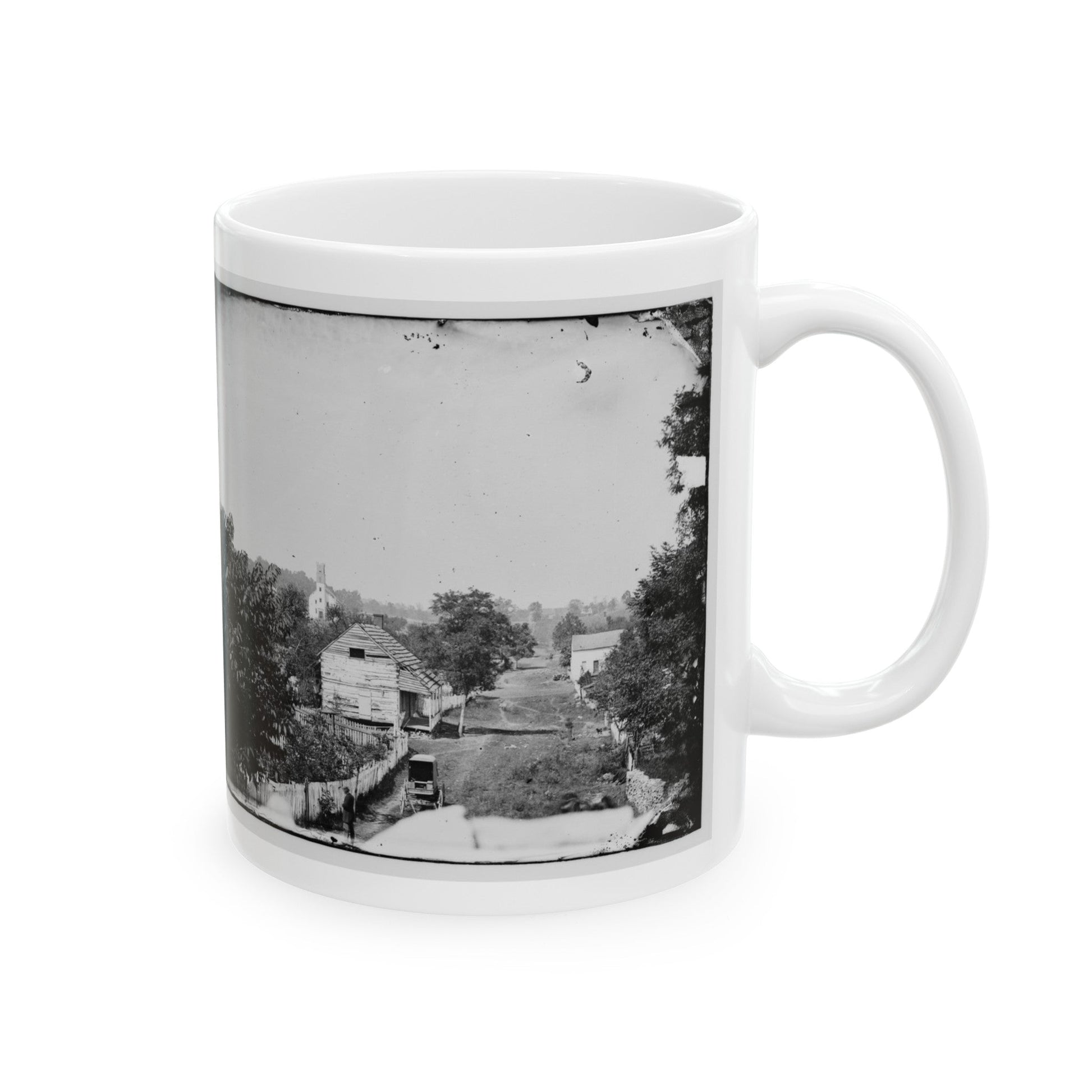 Sharpsburg, Md. View With Episcopal Church In Distance (U.S. Civil War) White Coffee Mug-The Sticker Space