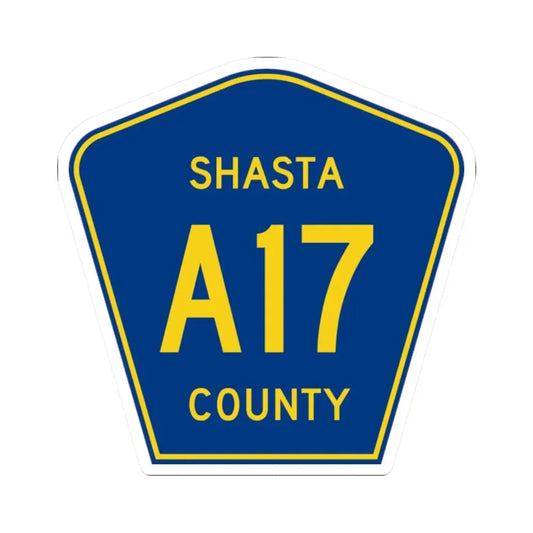 Shasta County A17 (California) (Road Sign) STICKER Vinyl Kiss-Cut Decal 2 Inch White - The Sticker Space