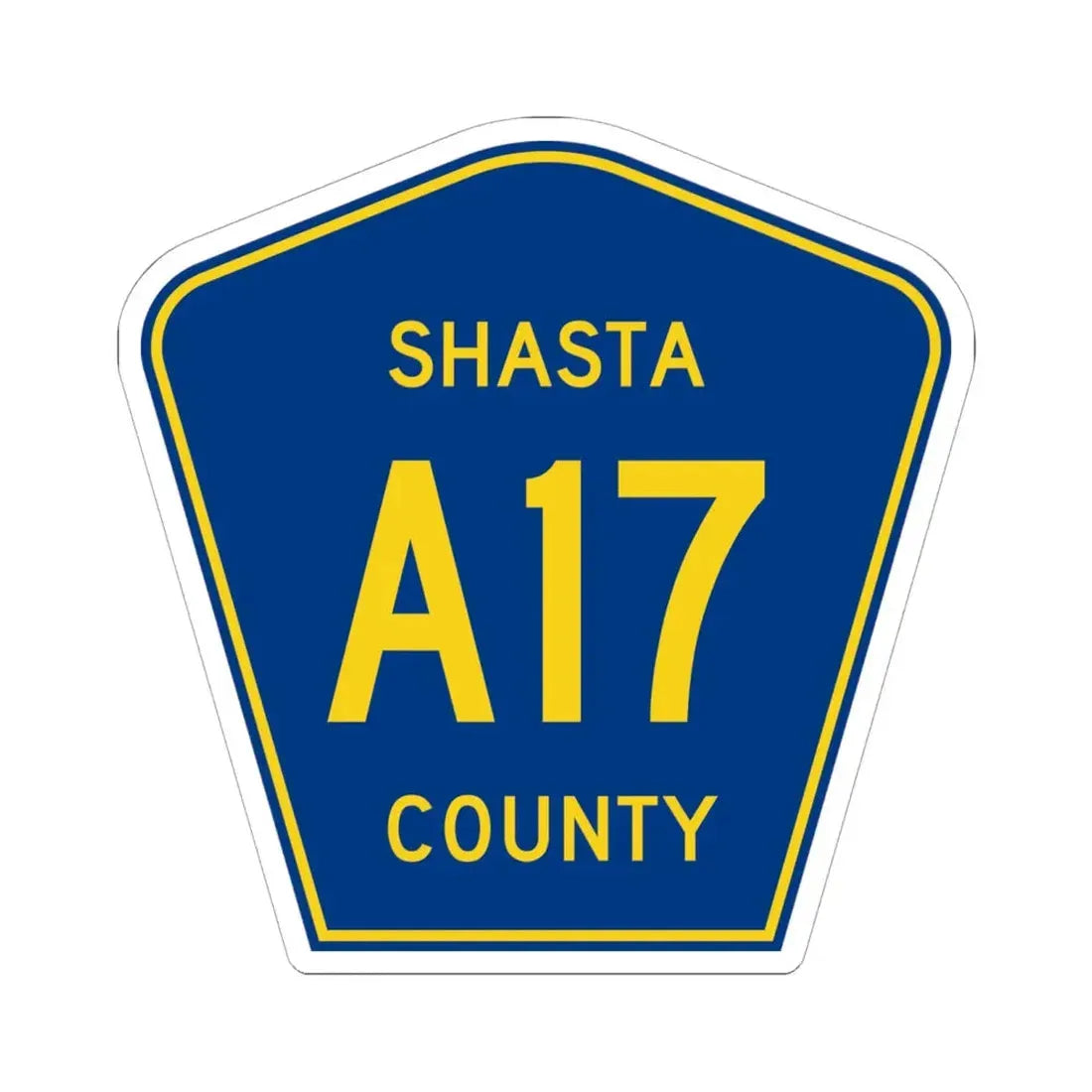 Shasta County A17 (California) (Road Sign) STICKER Vinyl Kiss-Cut Decal 6 Inch White - The Sticker Space