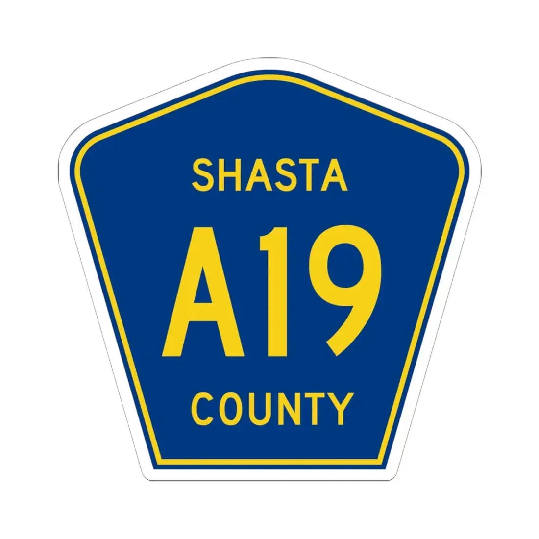 Shasta County A19 (California) (Road Sign) STICKER Vinyl Kiss-Cut Decal 6 Inch White - The Sticker Space