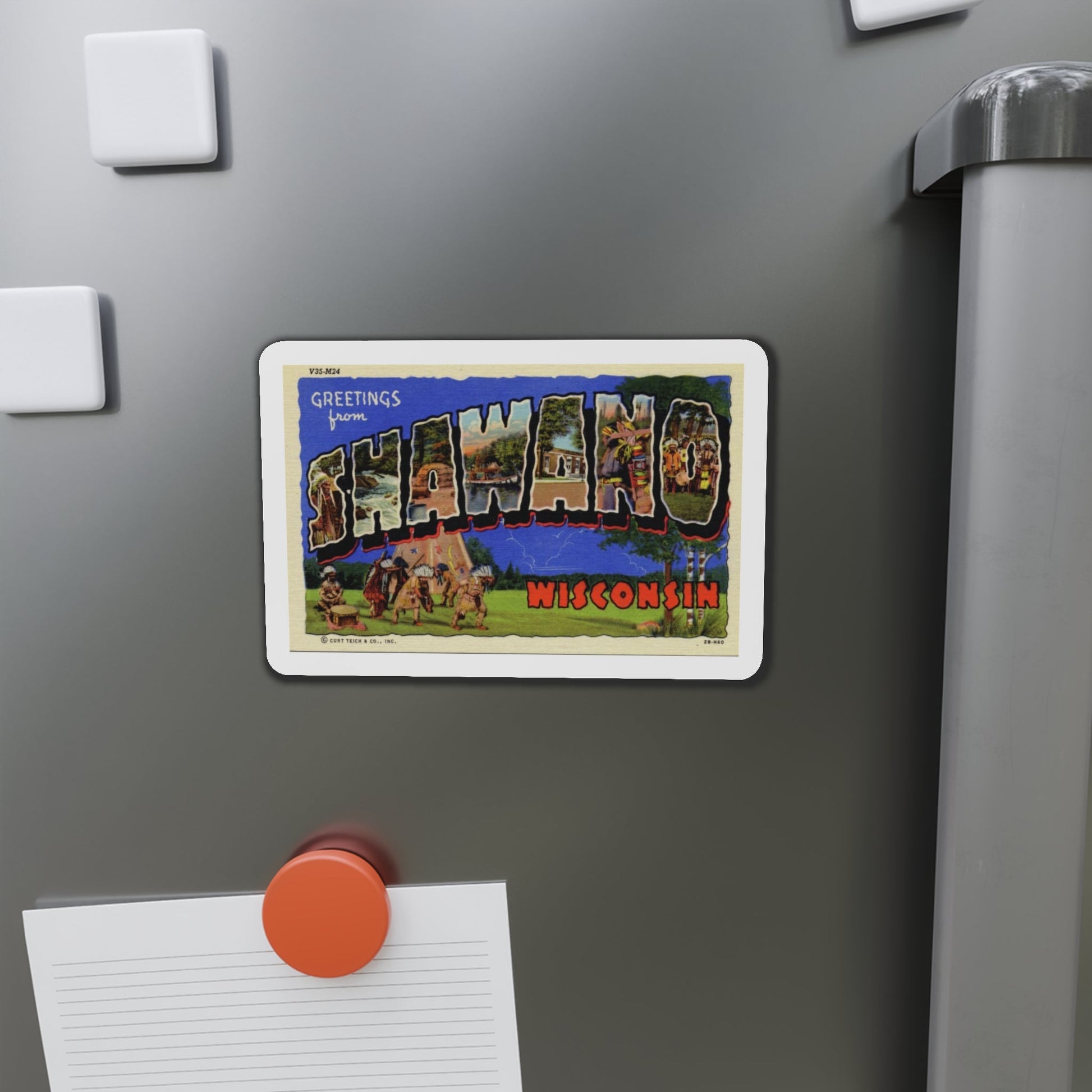 Shawano Wisconsin (Greeting Postcards) Die-Cut Magnet-The Sticker Space