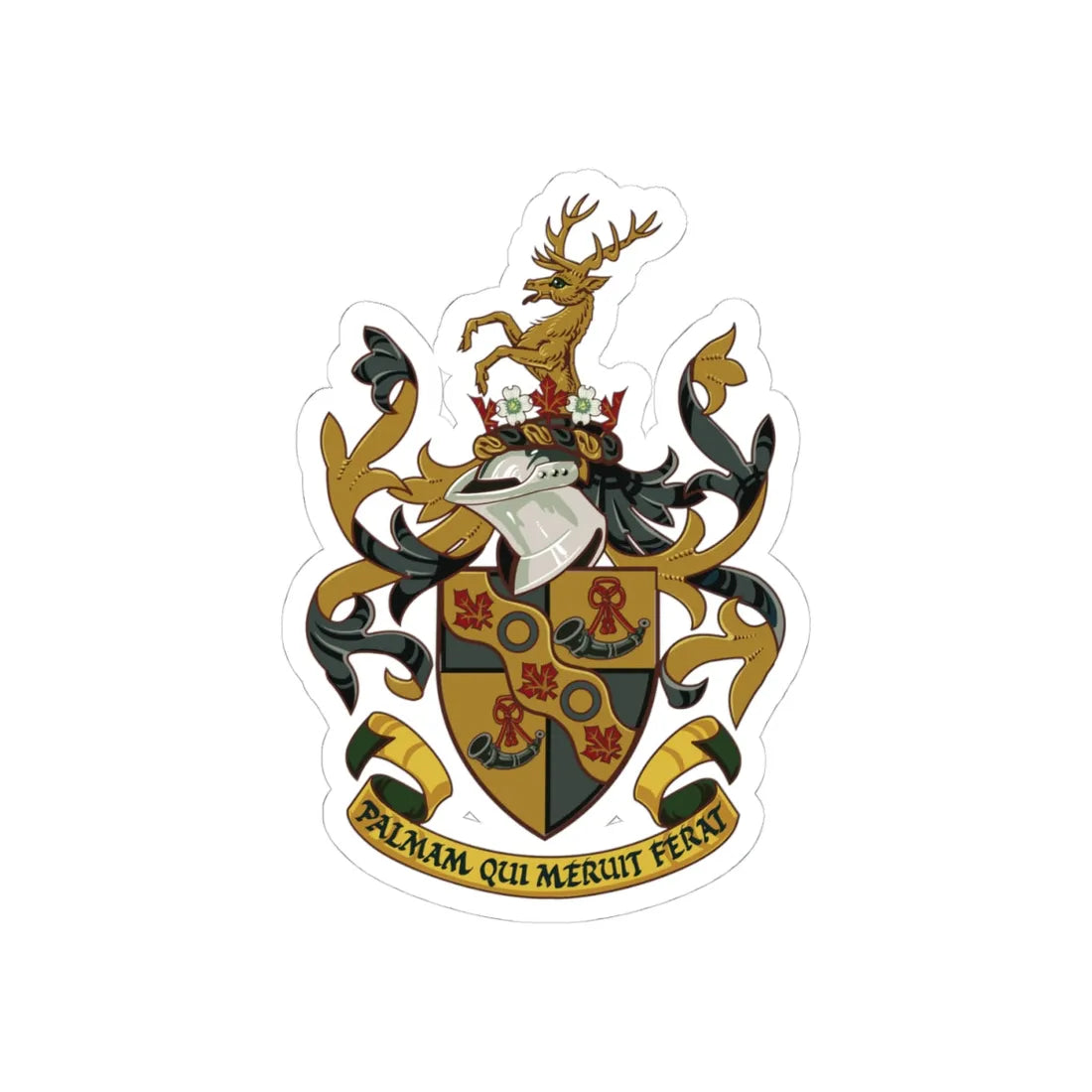 Shawnigan crest (Canada) (Coat of Arms) STICKER Vinyl Kiss-Cut Decal 4 Inch White - The Sticker Space