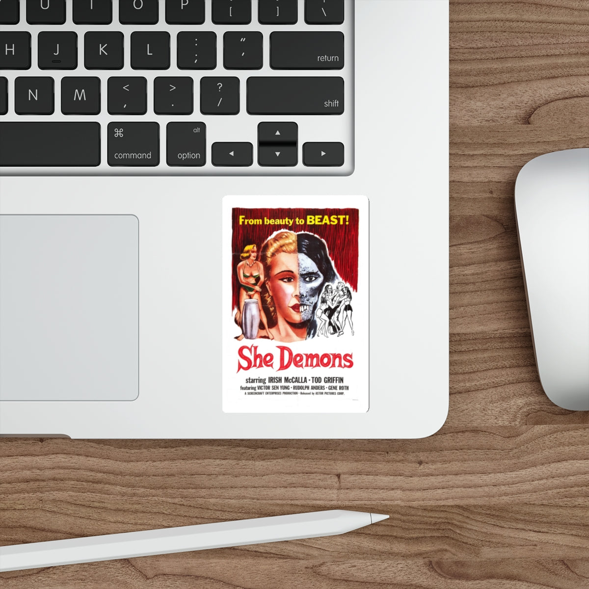 SHE DEMONS 1958 Movie Poster STICKER Vinyl Die-Cut Decal-The Sticker Space