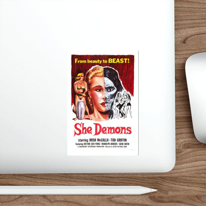 SHE DEMONS 1958 Movie Poster STICKER Vinyl Die-Cut Decal-The Sticker Space