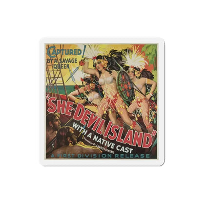 SHE-DEVIL ISLAND 1936 Movie Poster - Refrigerator Magnet 6 Inch - The Sticker Space