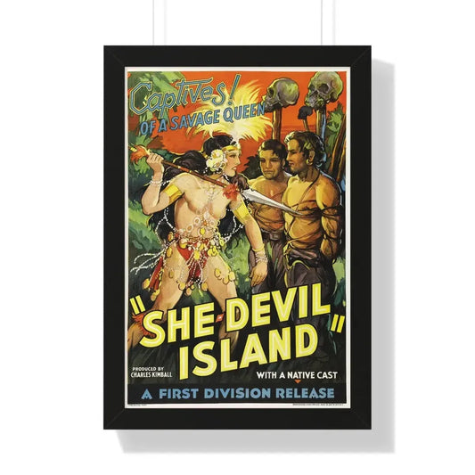 SHE-DEVIL ISLAND (2) - Framed Movie Poster 16″ x 24″ Black - The Sticker Space