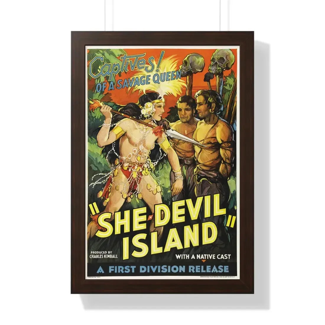 SHE-DEVIL ISLAND (2) - Framed Movie Poster 16″ x 24″ Walnut - The Sticker Space