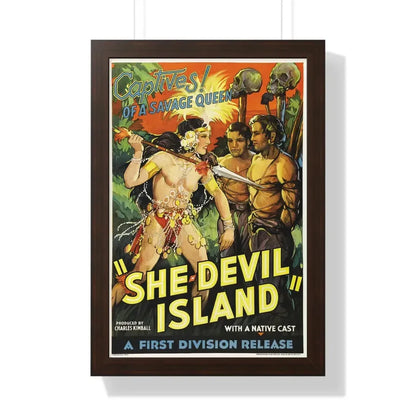 SHE-DEVIL ISLAND (2) - Framed Movie Poster 16″ x 24″ Walnut - The Sticker Space