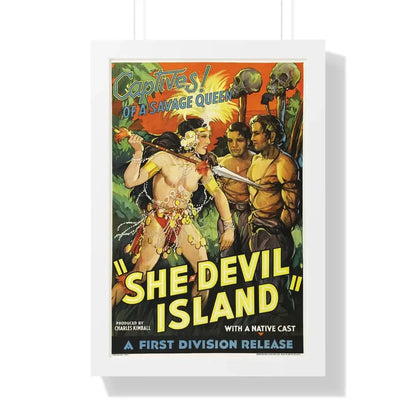 SHE-DEVIL ISLAND (2) - Framed Movie Poster 16″ x 24″ White - The Sticker Space
