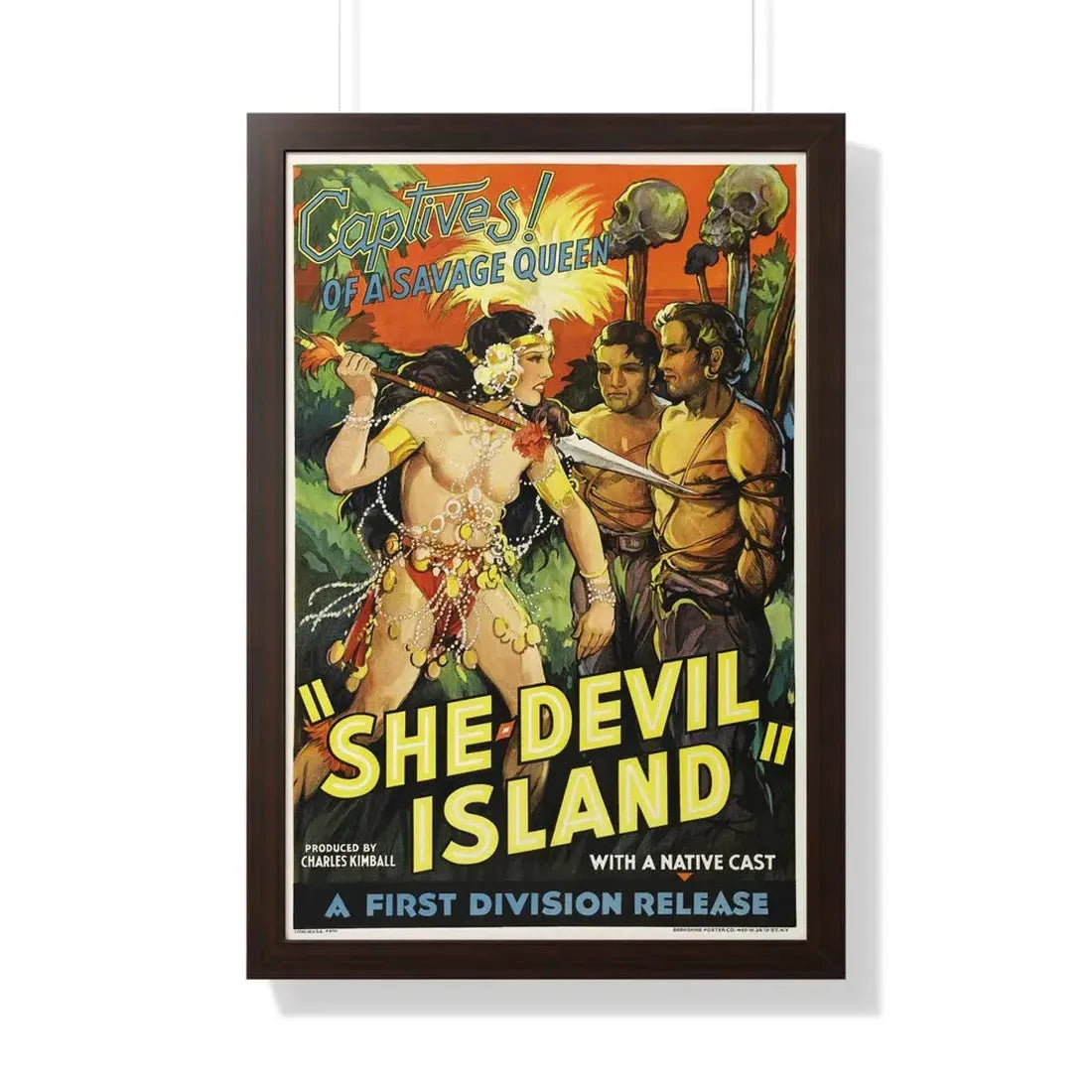 SHE-DEVIL ISLAND (2) - Framed Movie Poster 20" x 30" Walnut - The Sticker Space