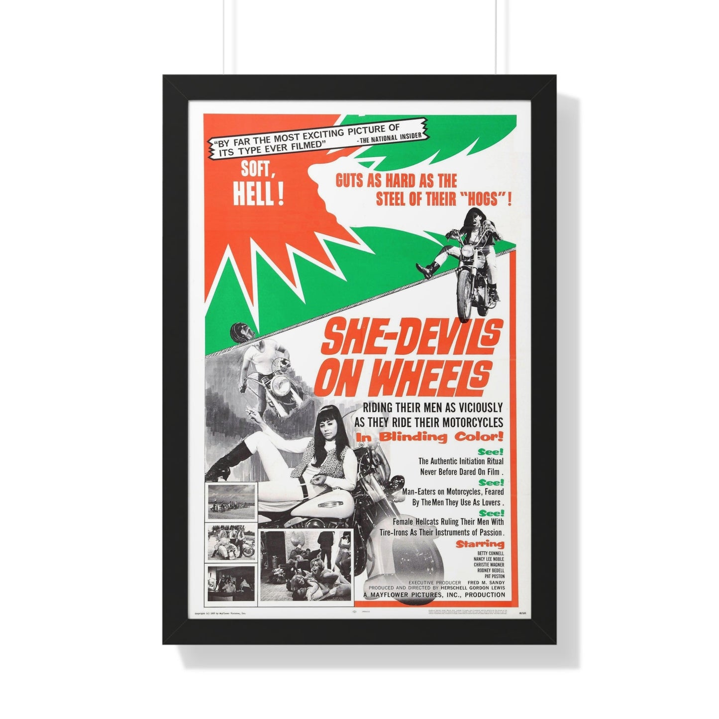 SHE DEVILS ON WHEELS 1968 - Framed Movie Poster-20" x 30"-The Sticker Space