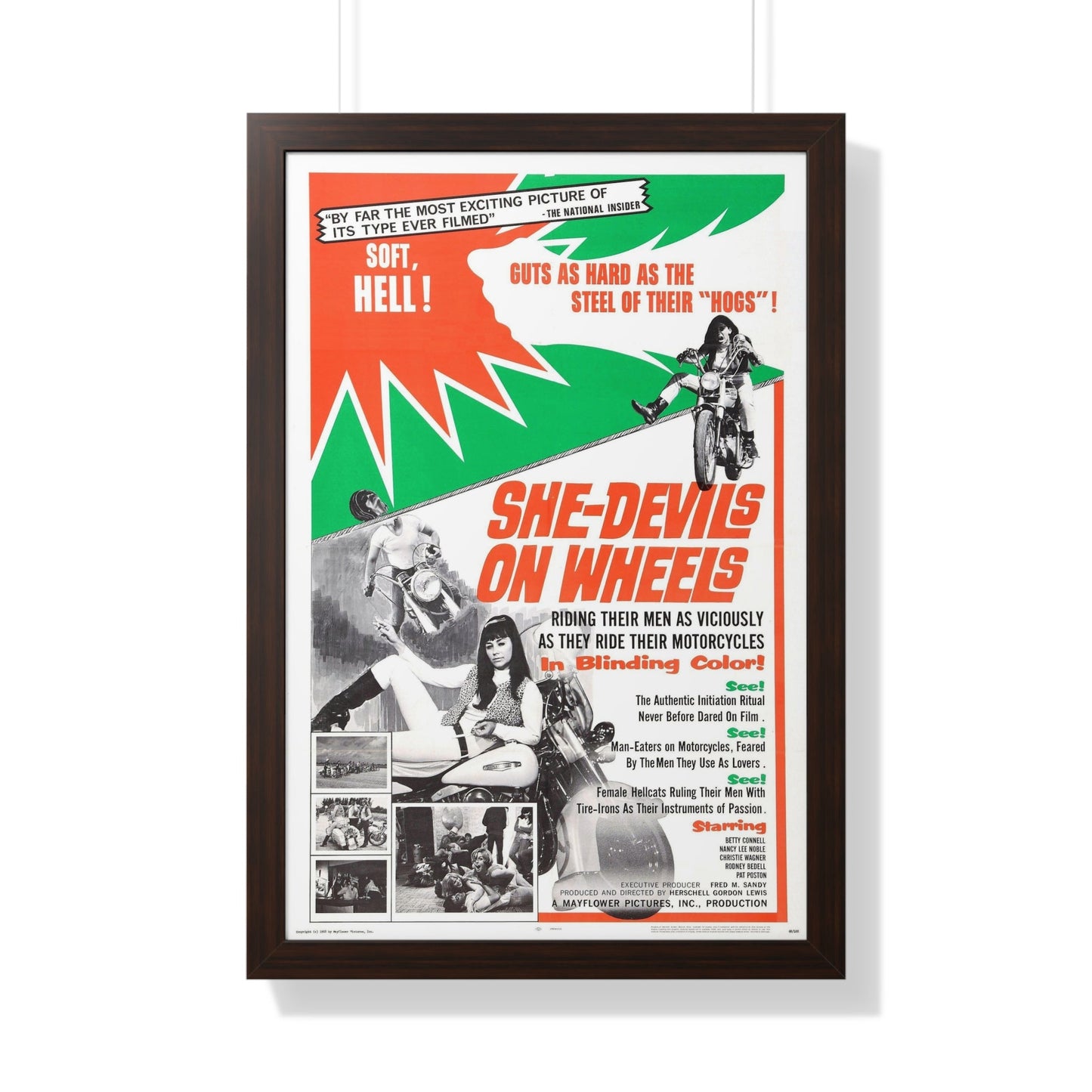 SHE DEVILS ON WHEELS 1968 - Framed Movie Poster-20" x 30"-The Sticker Space