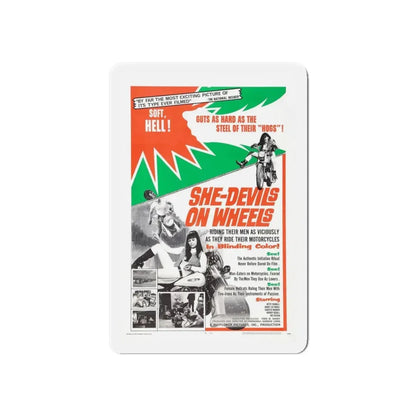 SHE DEVILS ON WHEELS 1968 Movie Poster - Refrigerator Magnet 6 Inch - The Sticker Space