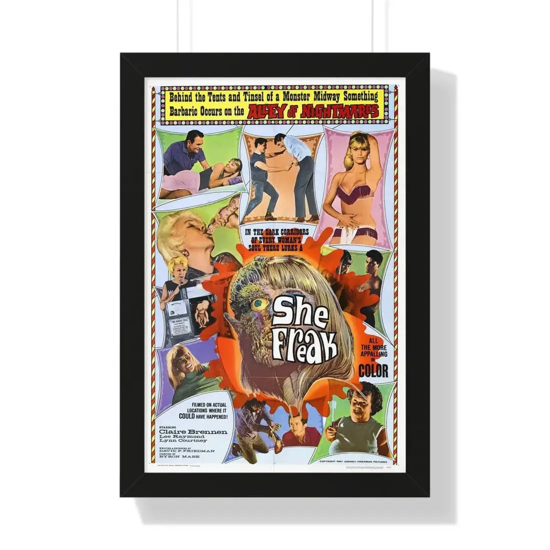 SHE-FREAK 1967 - Framed Movie Poster 16″ x 24″ Black - The Sticker Space