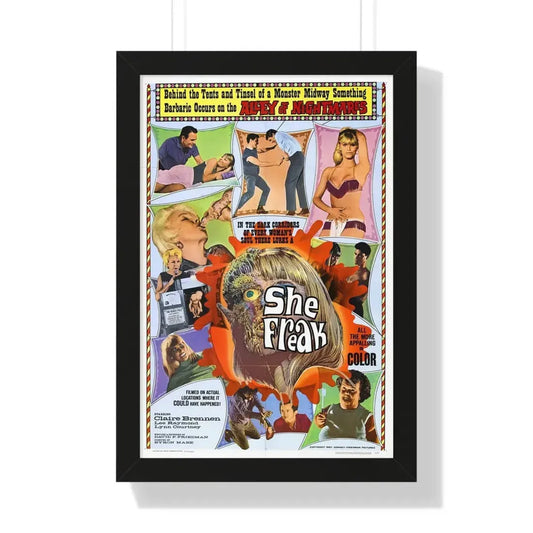 SHE-FREAK 1967 - Framed Movie Poster 16″ x 24″ Black - The Sticker Space