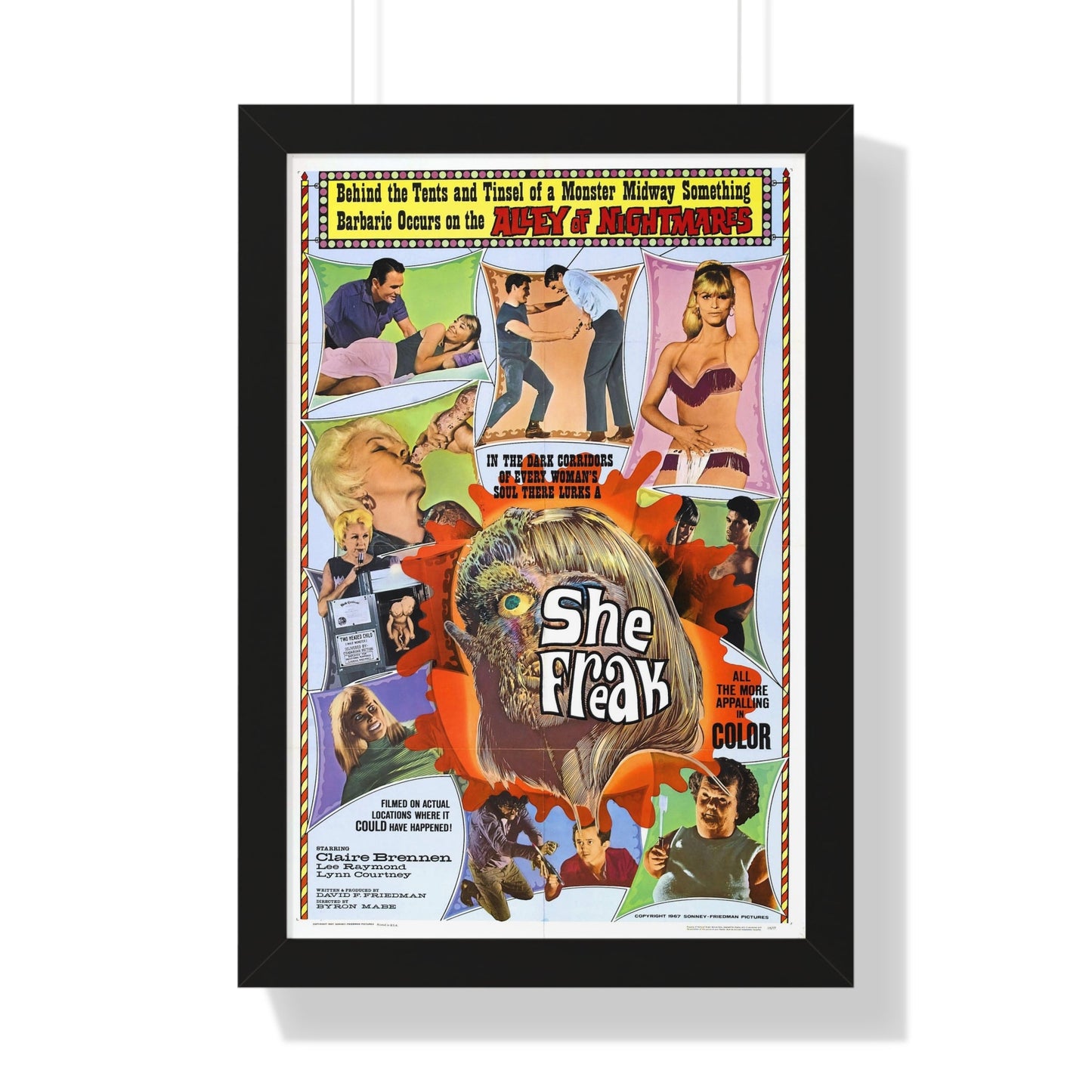 SHE-FREAK 1967 - Framed Movie Poster-16″ x 24″-The Sticker Space