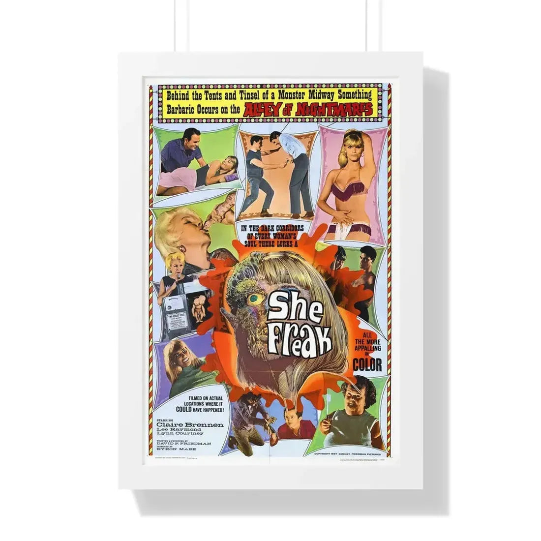 SHE-FREAK 1967 - Framed Movie Poster 16″ x 24″ White - The Sticker Space