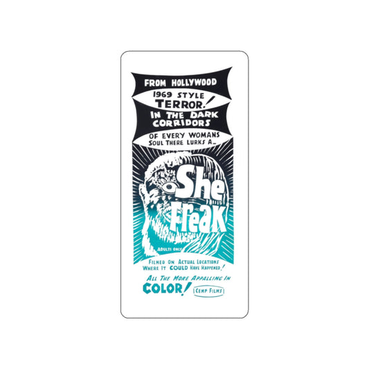 SHE FREAK (2) 1967 Movie Poster STICKER Vinyl Die-Cut Decal-White-The Sticker Space