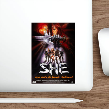 SHE (GERMAN) 1984 Movie Poster STICKER Vinyl Die-Cut Decal-The Sticker Space