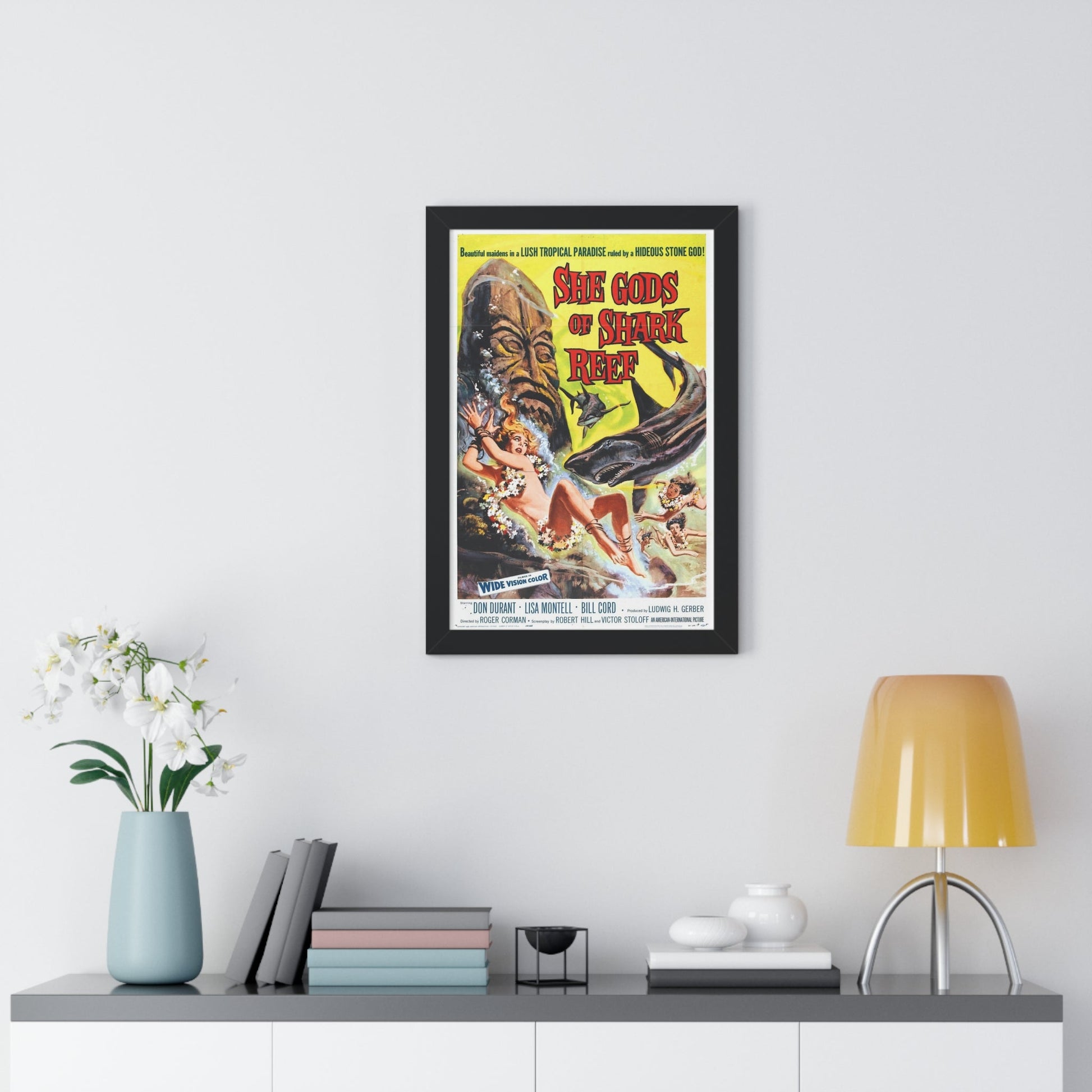 SHE GODS OF SHARK REEF 1958 - Framed Movie Poster-The Sticker Space