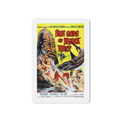 SHE GODS OF SHARK REEF 1958 Movie Poster - Refrigerator Magnet-5" x 5"-The Sticker Space