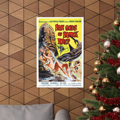 SHE GODS OF SHARK REEF 1958 - Paper Movie Poster-The Sticker Space