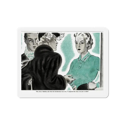She Had Thought Jinny Was A Child, 1936 (Magazine Illustration) Refrigerator Magnet 2 Inch Die-Cut - The Sticker Space