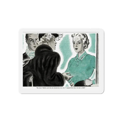 She Had Thought Jinny Was A Child, 1936 (Magazine Illustration) Refrigerator Magnet 3 Inch Die-Cut - The Sticker Space
