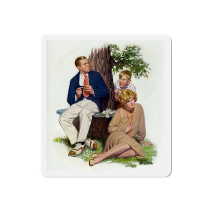 She Loves Me ...She Loves Me Not (Magazine Illustration) Refrigerator Magnet 5 Inch Die-Cut - The Sticker Space